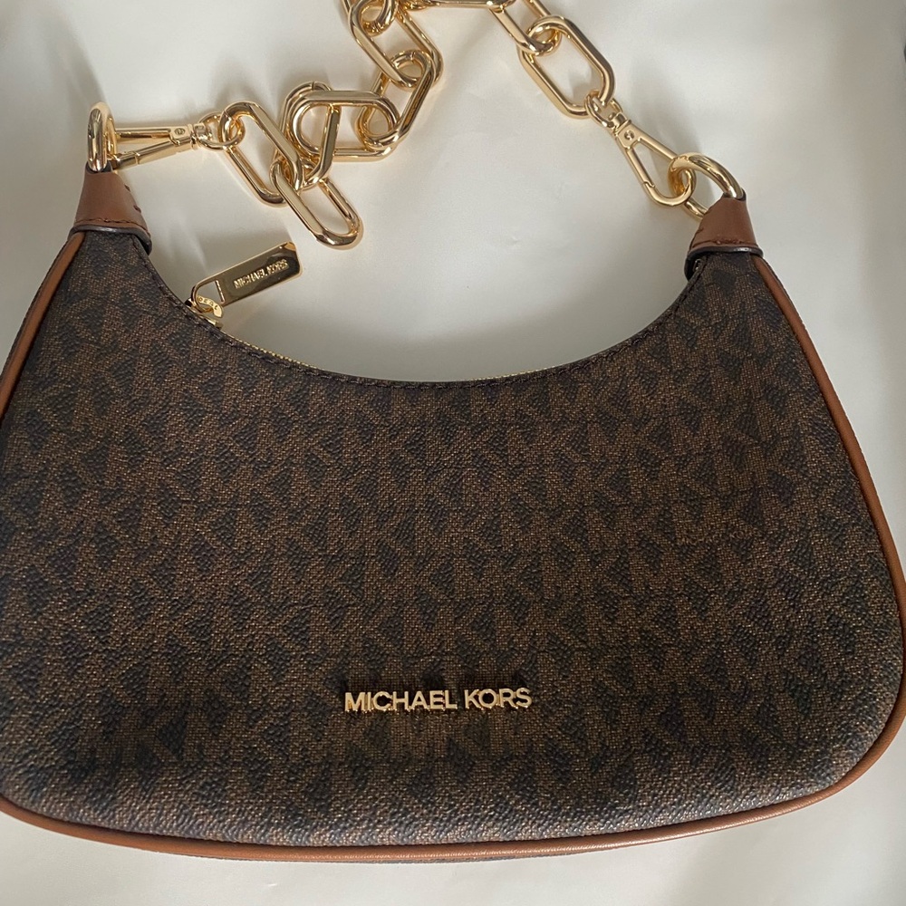 Michael Kors Brown and Gold Handbag